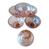 6 petits bols coupes à glace dessert vintage verre rose