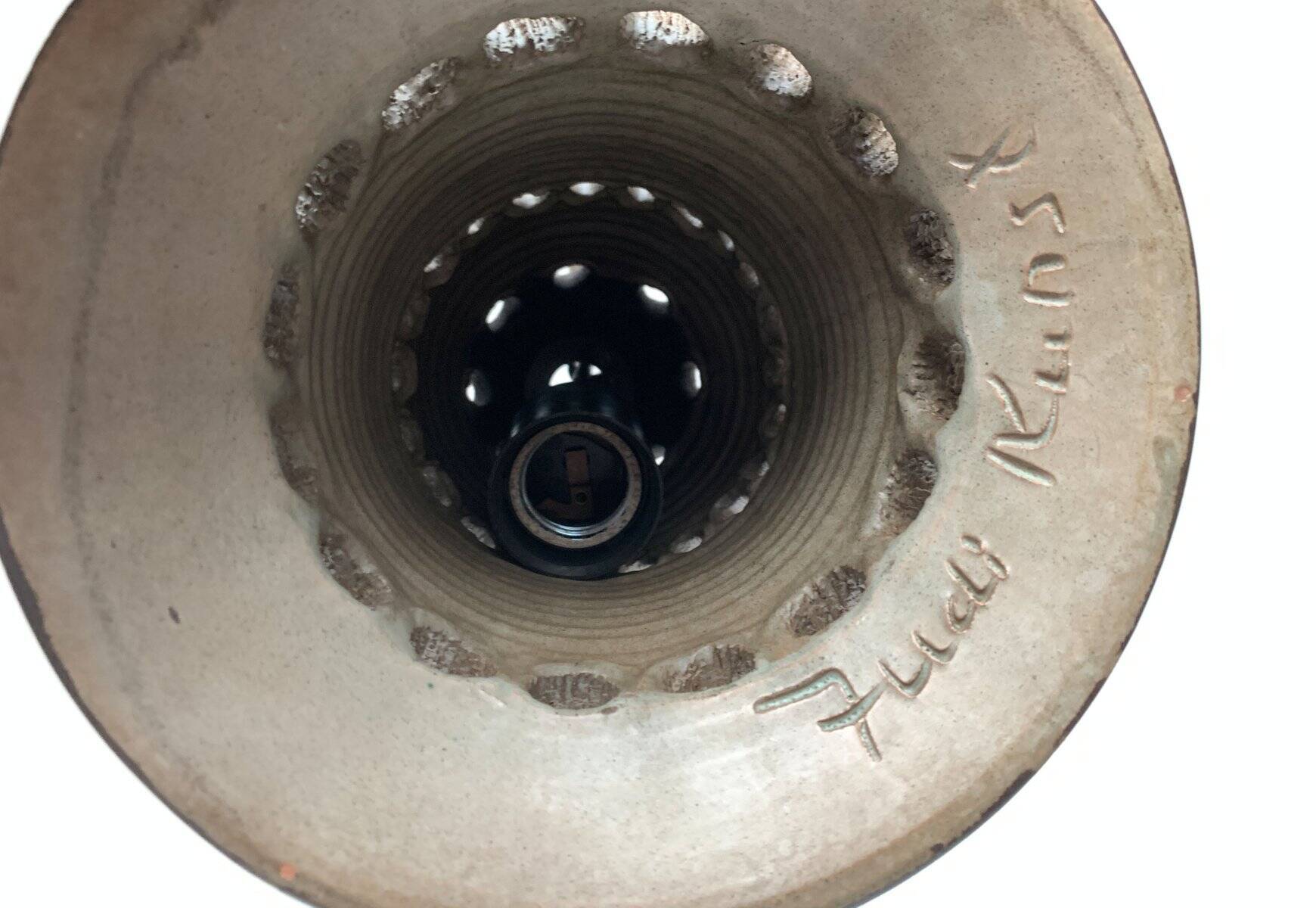 Brutalist ceramic pendant from the mid-century modern period by Judi Kunst.