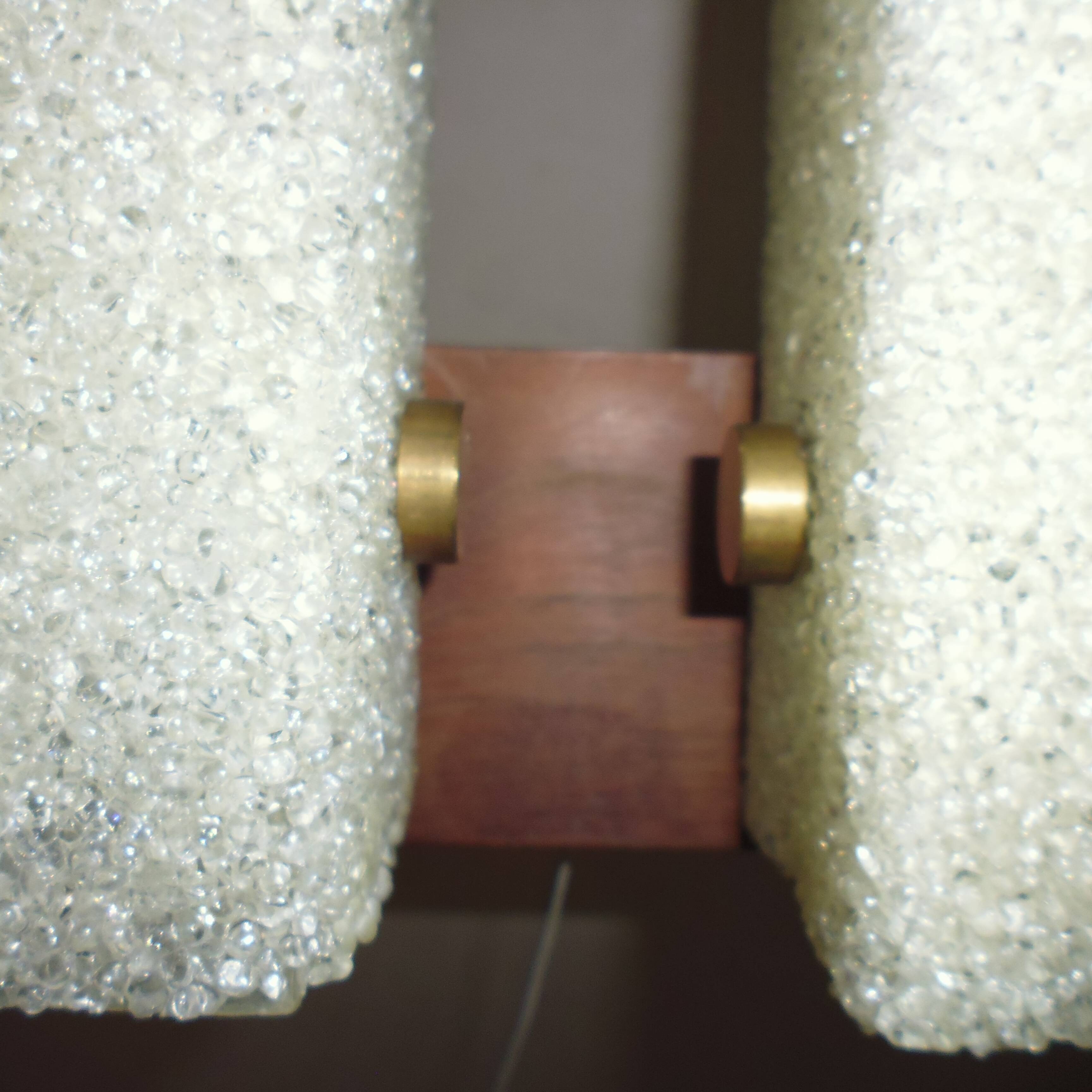 Wall sconce perspex tea and brass 50/60 years