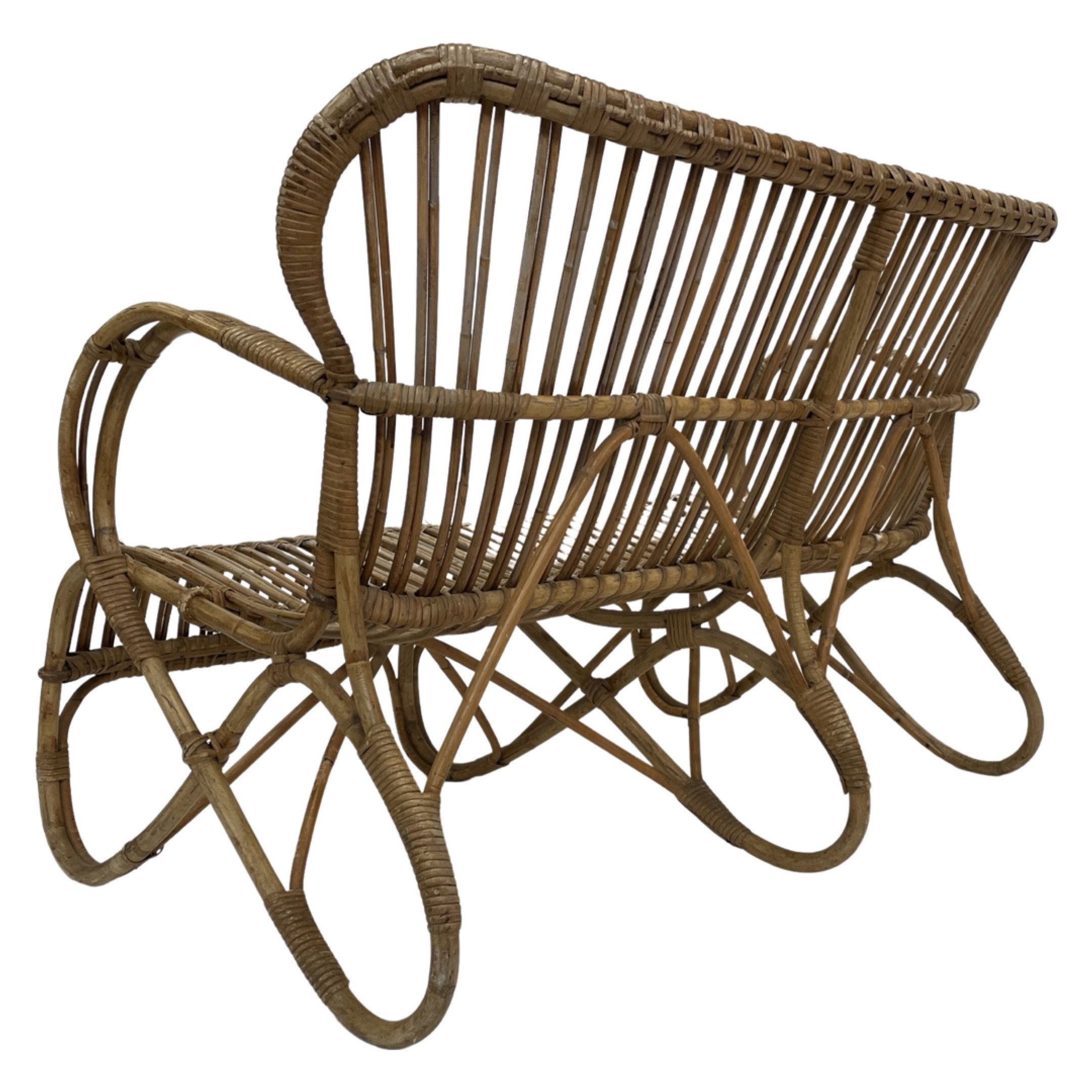 Vintage Rattan Sofa 1960s Belse 8 Design Rohe