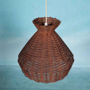 Bohemian suspension from the sixties, woven vintage lampshade.
