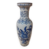 Blue and white floor vase