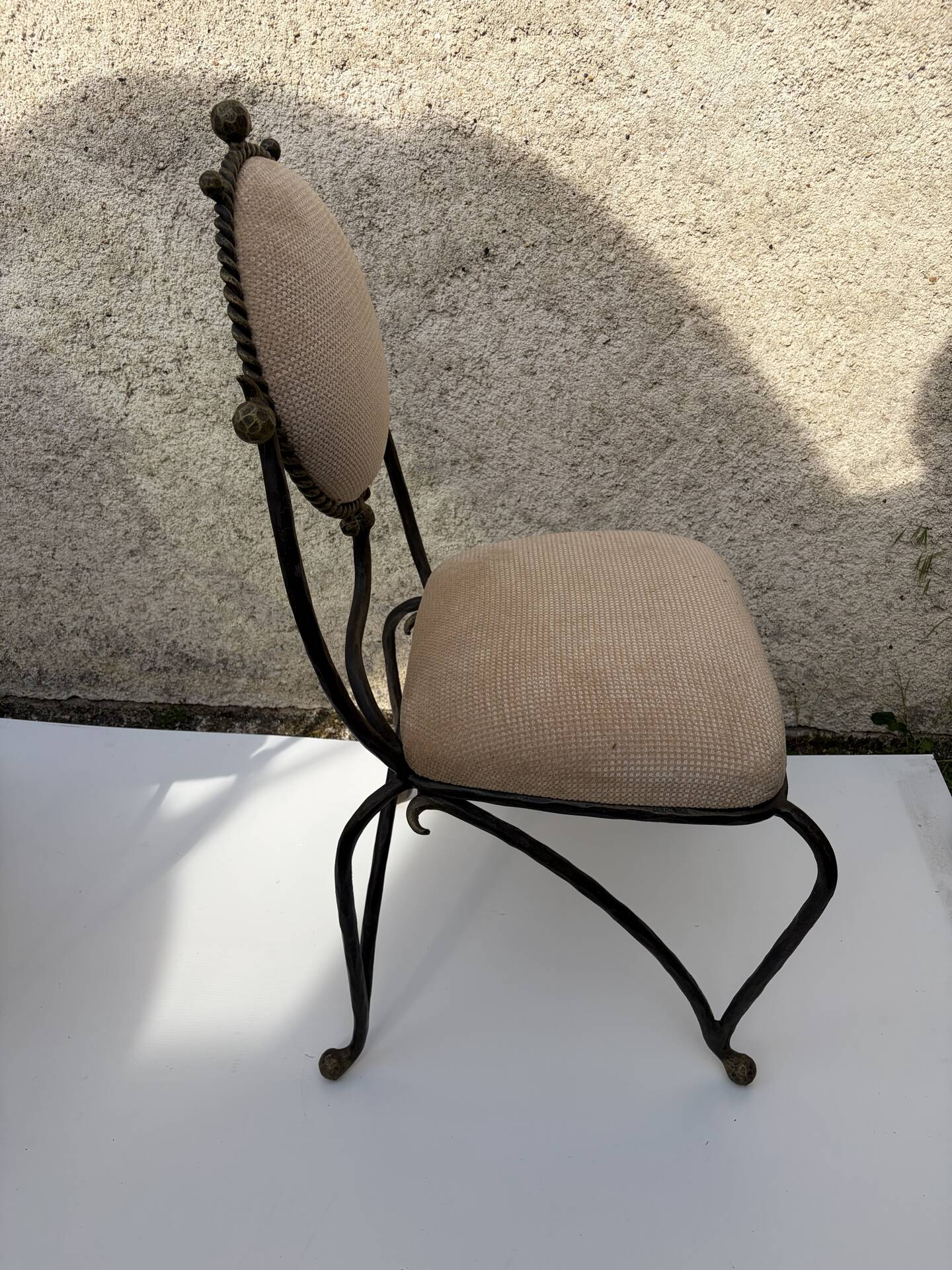Vintage wrought iron chair design 80s/90s