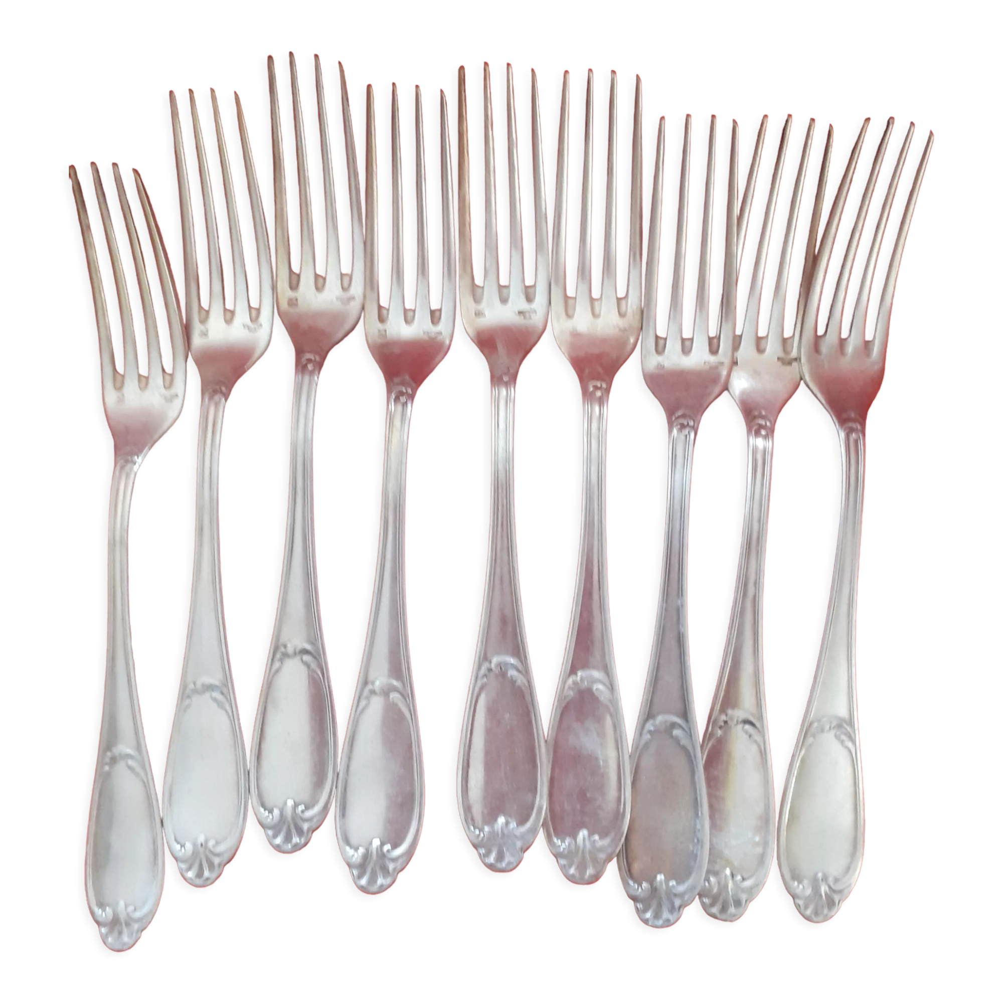 10 forks in silver metal Ercuis