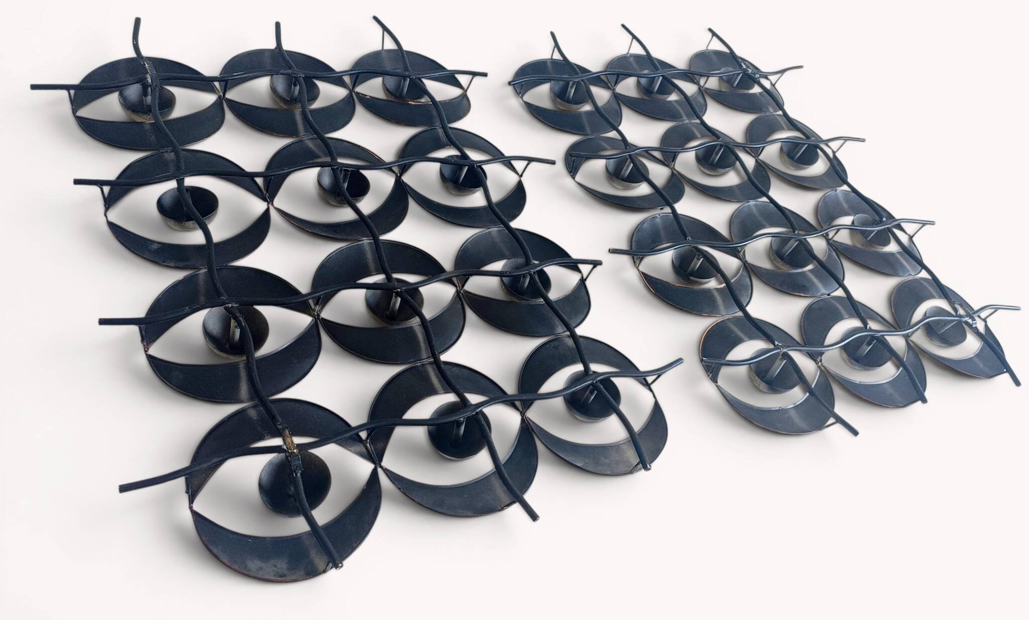 Spanish Brutalist Wall Sculptures in Painted Iron, circa 1970