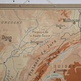 Geography map school map Jura and Massif Central