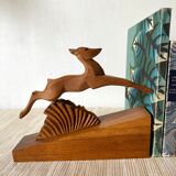Pair of art deco doe bookends