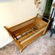 Children's bed in wood and wicker woven on wheels 1960