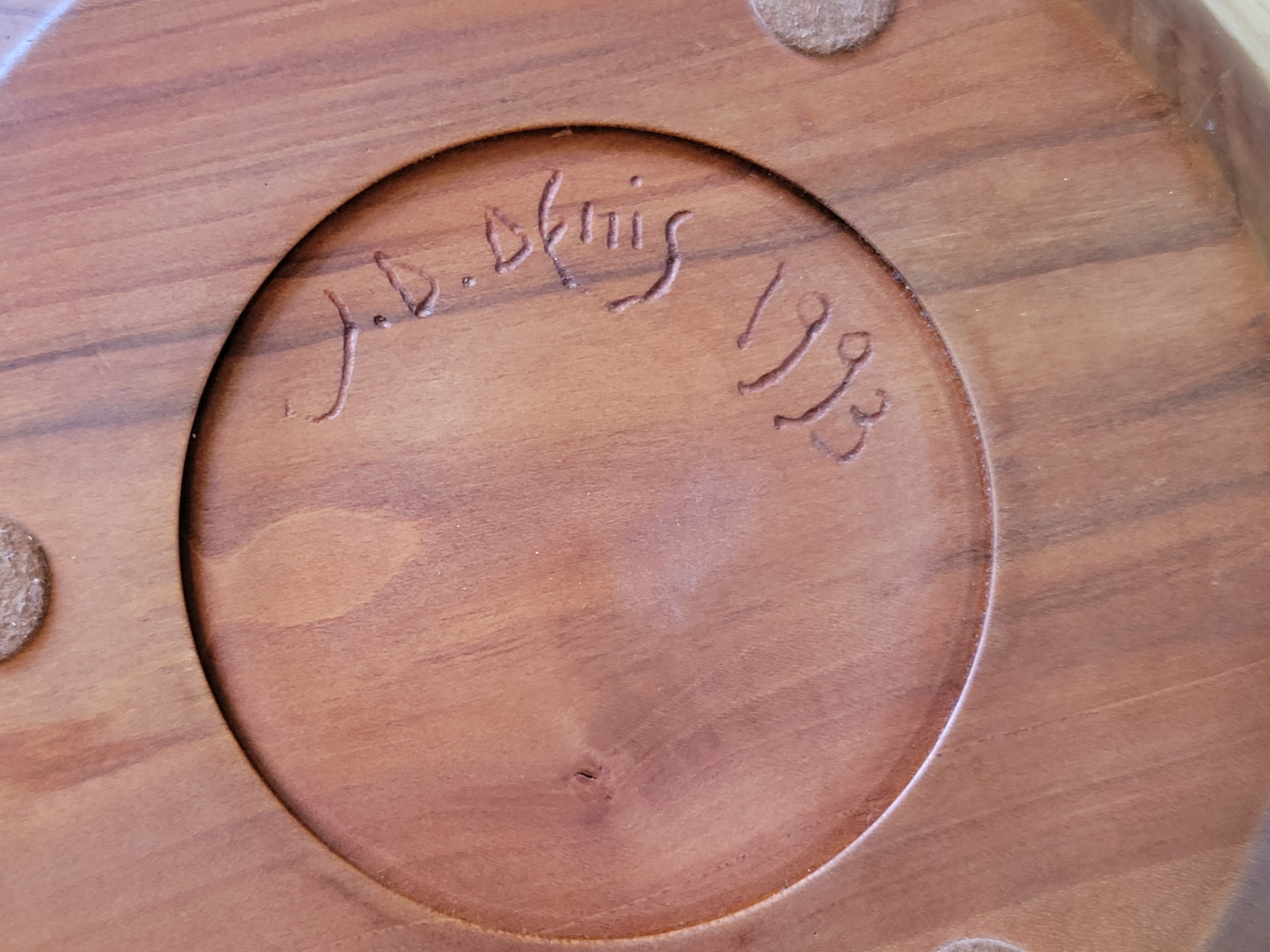 Stone and turned wood trivia signed