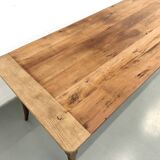 Farm table in solid cherry — Saber legs, Circa 1880