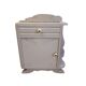 Vintage grey bedside table with marble top from the 1930s.