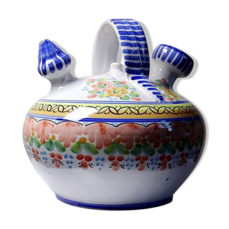 Vintage handmade Spanish ceramic flower jug