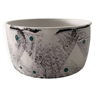 Small ceramic bowl, hand-painted, abstract pattern, 1950s-60s.