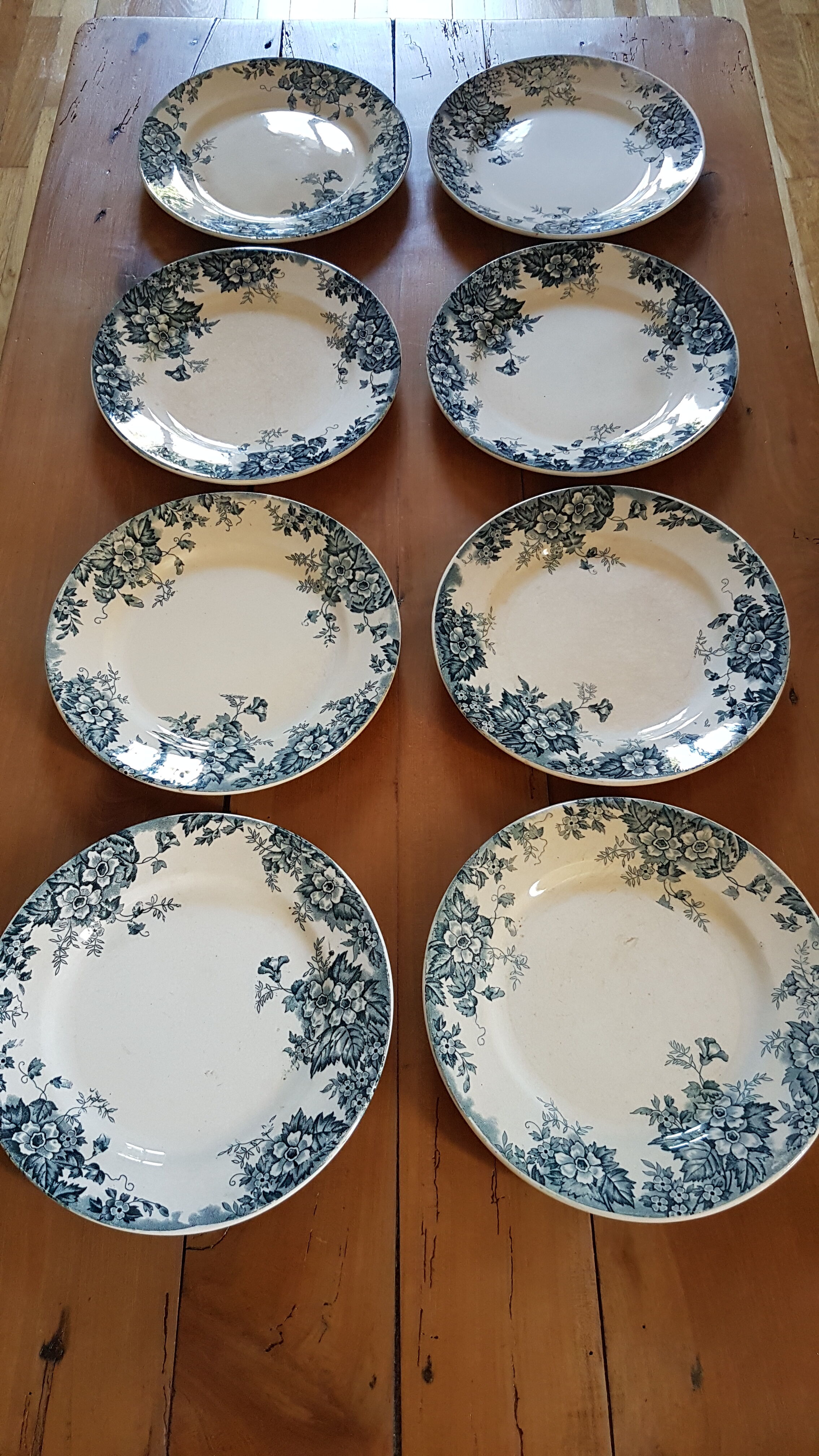 Set of 8 flat plates Saint Amand and Hamage