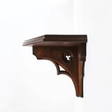 Pair of 2 Antique carved oak Church Wall Consoles, France ca. 1850