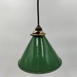 Old enamelled sheet metal lamp