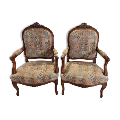 Paire de fauteuils rocaille Louis XV