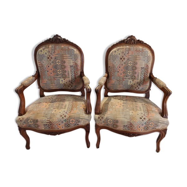 Paire de fauteuils rocaille Louis XV