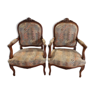 Paire de fauteuils rocaille Louis XV