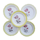 Lot 5 assiettes vintage jaune pastel digoin
