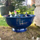 Large Nicolas Feuillatte Blue Champagne Ice Bucket Bowl, Signed