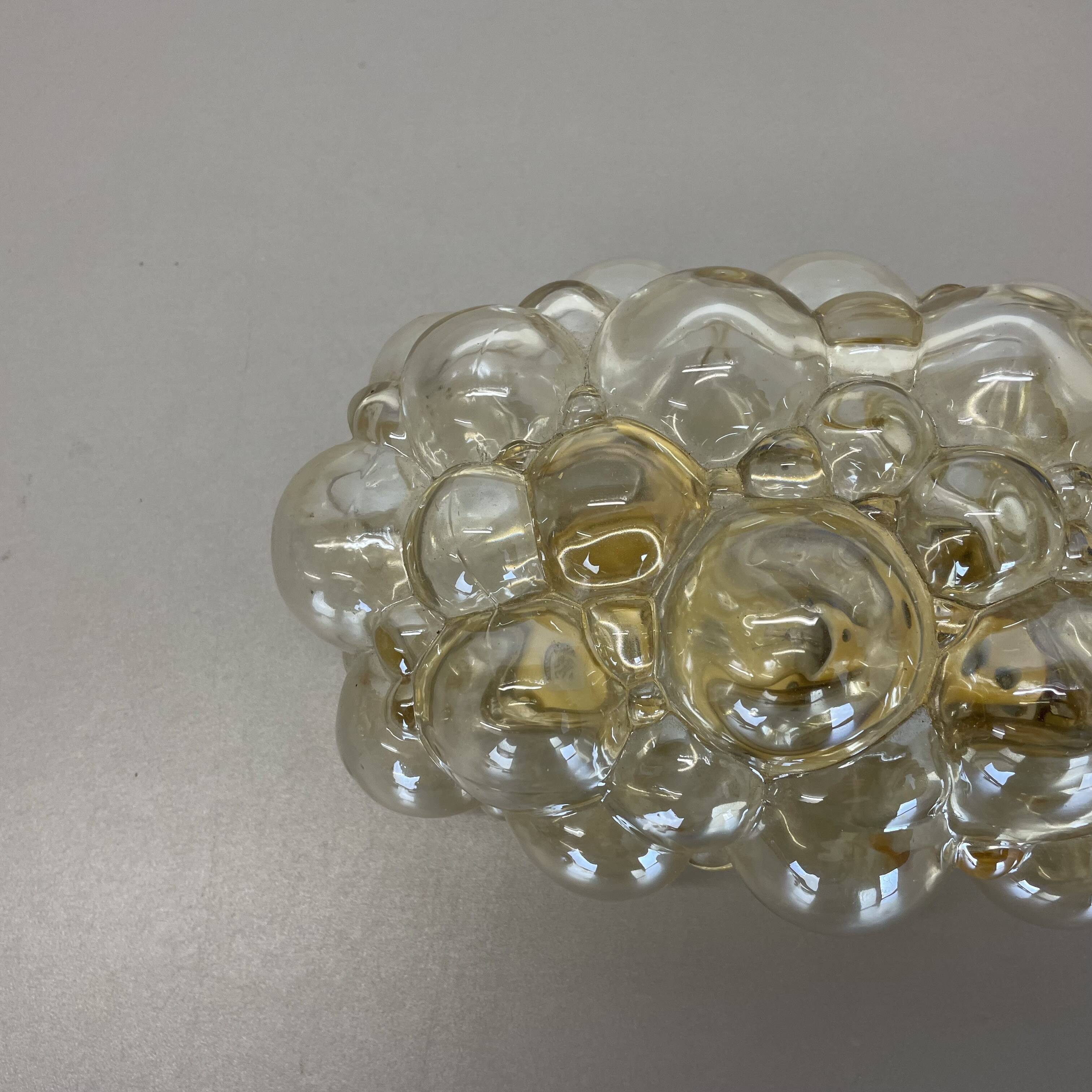 Original Amber Glass Wall Lights Sconces Helena Tynell Glashütte Limburg, 1960s