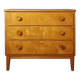 Commode danoise à trois tiroirs en bouleau, années 1960.