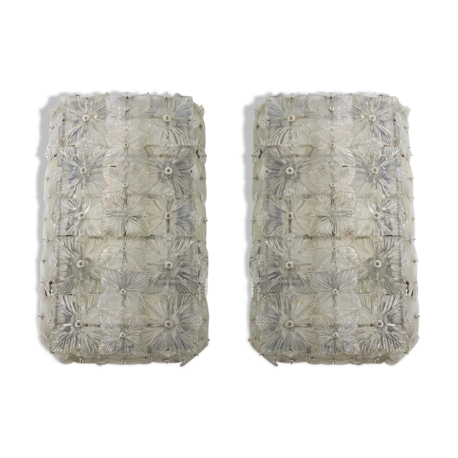 Mid-Century Modern Murano Glass Wall Lights, Italy, 1950s