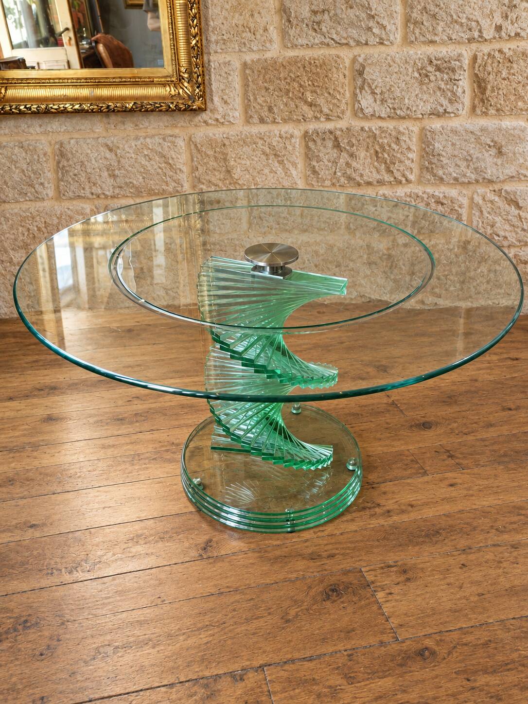 Table en verre « Helix Spiral Swivel »  d'aprés Danny Lane