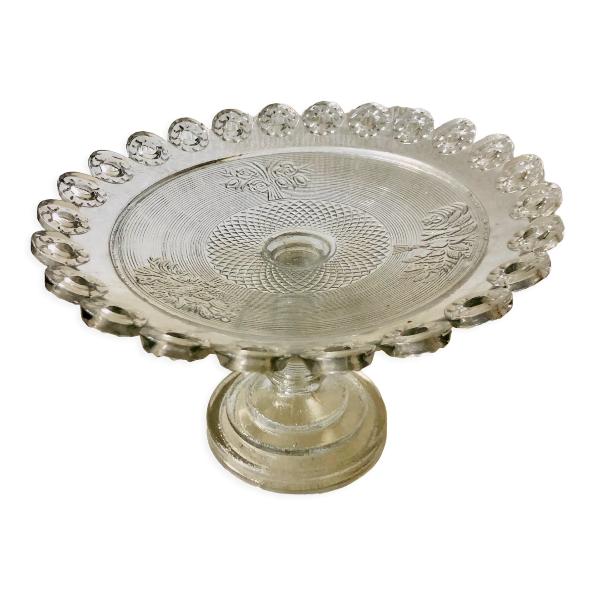 Moulded glass compotier