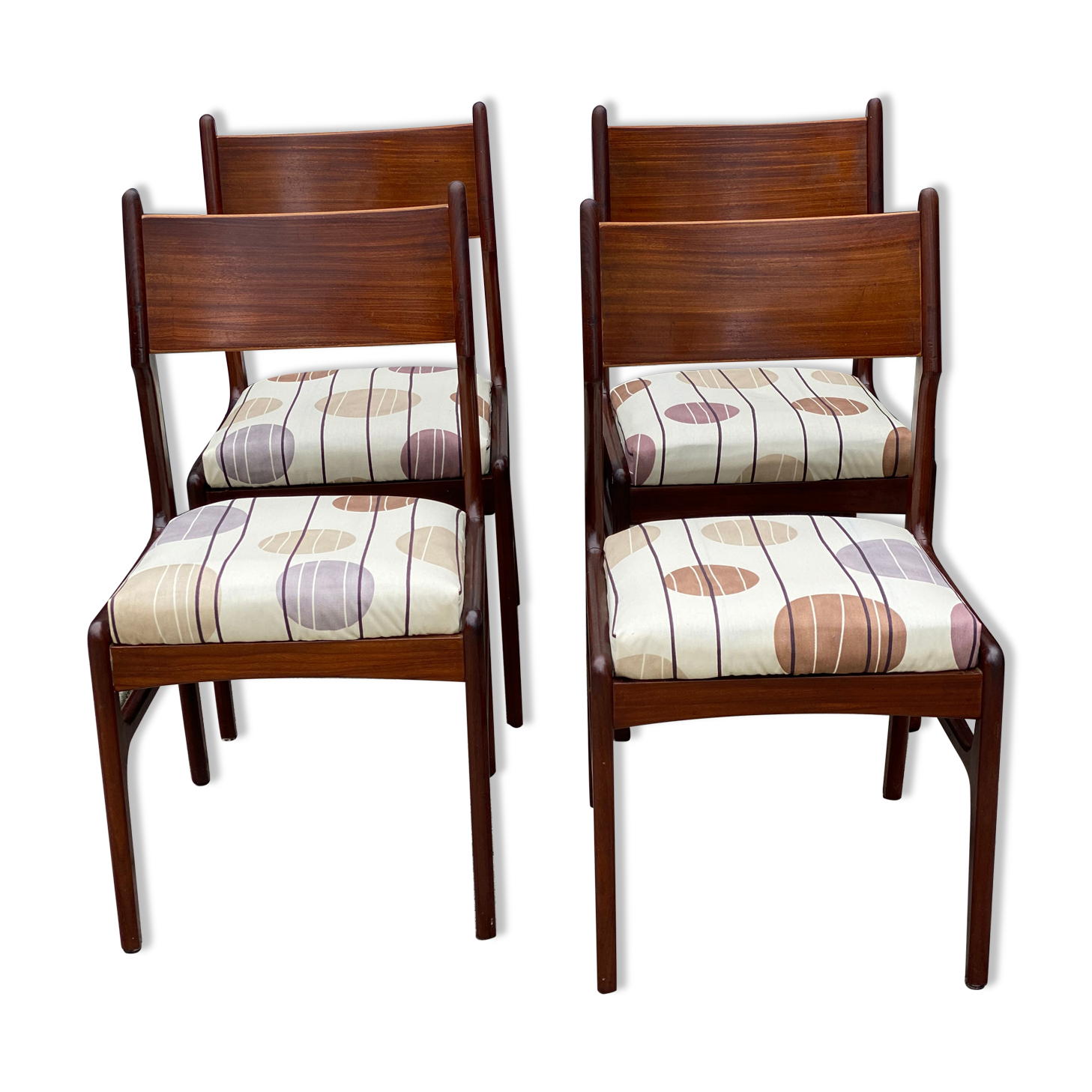 Set of 4 Vintage Teak Scandinavian Style Chairs