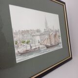 Signed marine watercolor