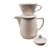 Cafetière filtre ancienne Melitta 101 céramique blanche complète vintage