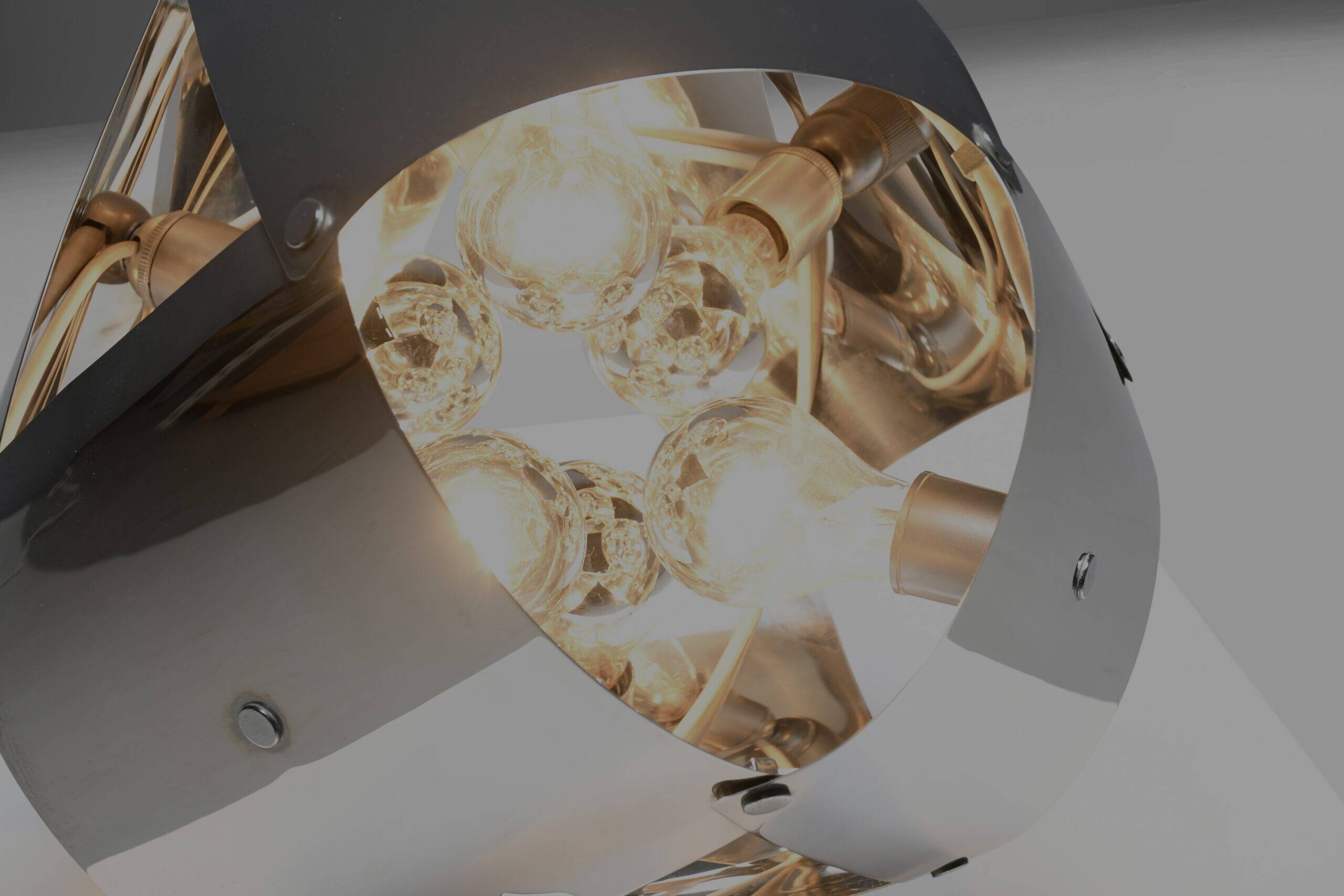 Stainless steel table lamp by Edera Radici for Sagim, Italy 1970