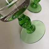 Set de 12 verres gobelets massifs à pied 1960