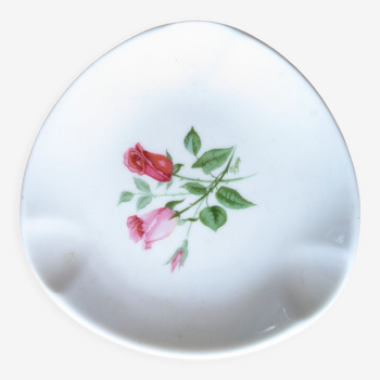 Cendrier ancien porcelaine de limoges rose fleur