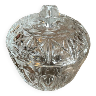 Reims chiseled glass sugar bowl