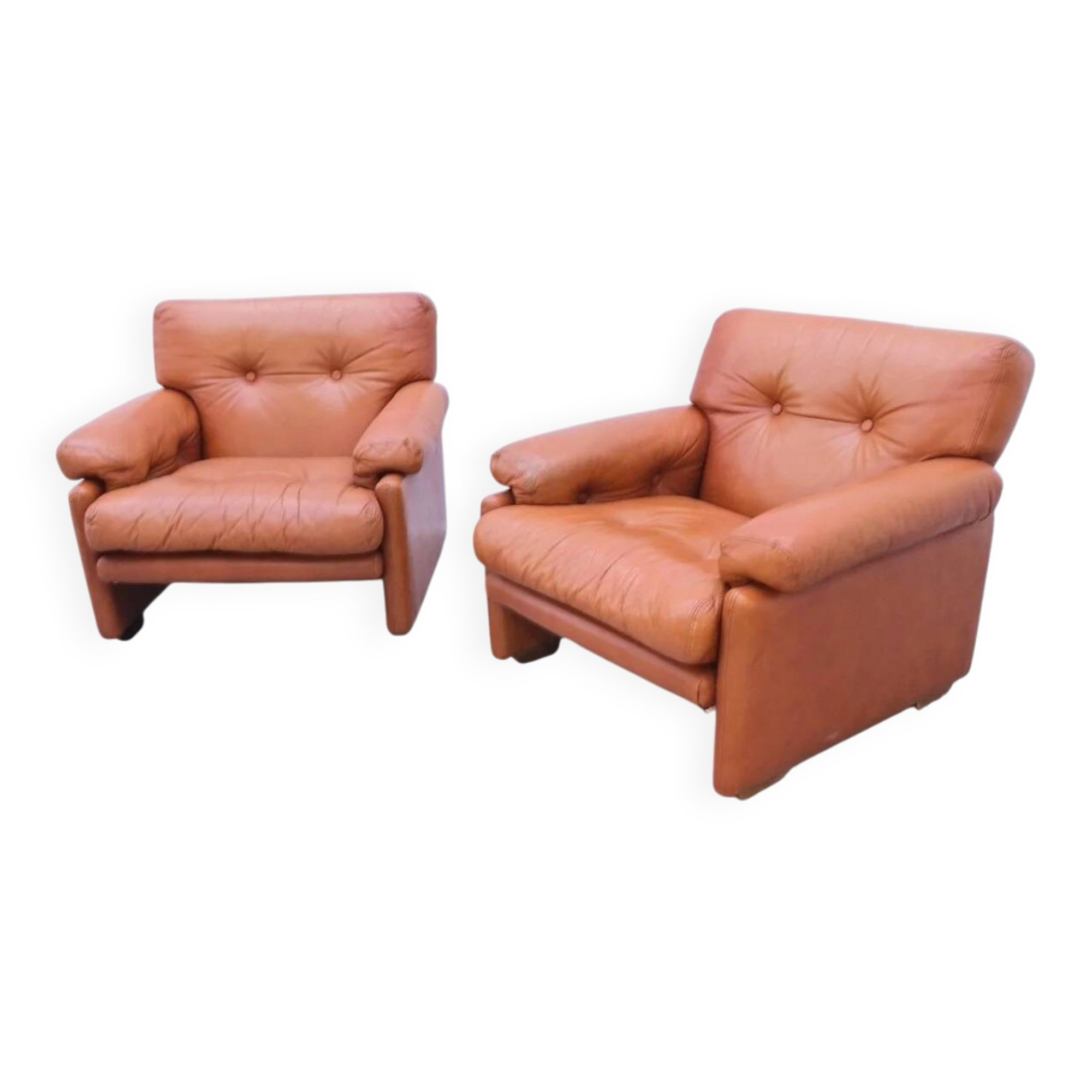 Pair of "Coronado" armchairs by Afra & Tobia Scarpa for B&B Italia, Italy 1970