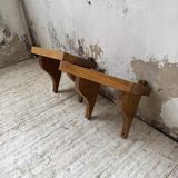Pair of modernist constructivist wall-mounted bedside tables