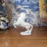 Figurine of a Slender Lipizzaner Horse in White Glazed Biscuit Porcelain