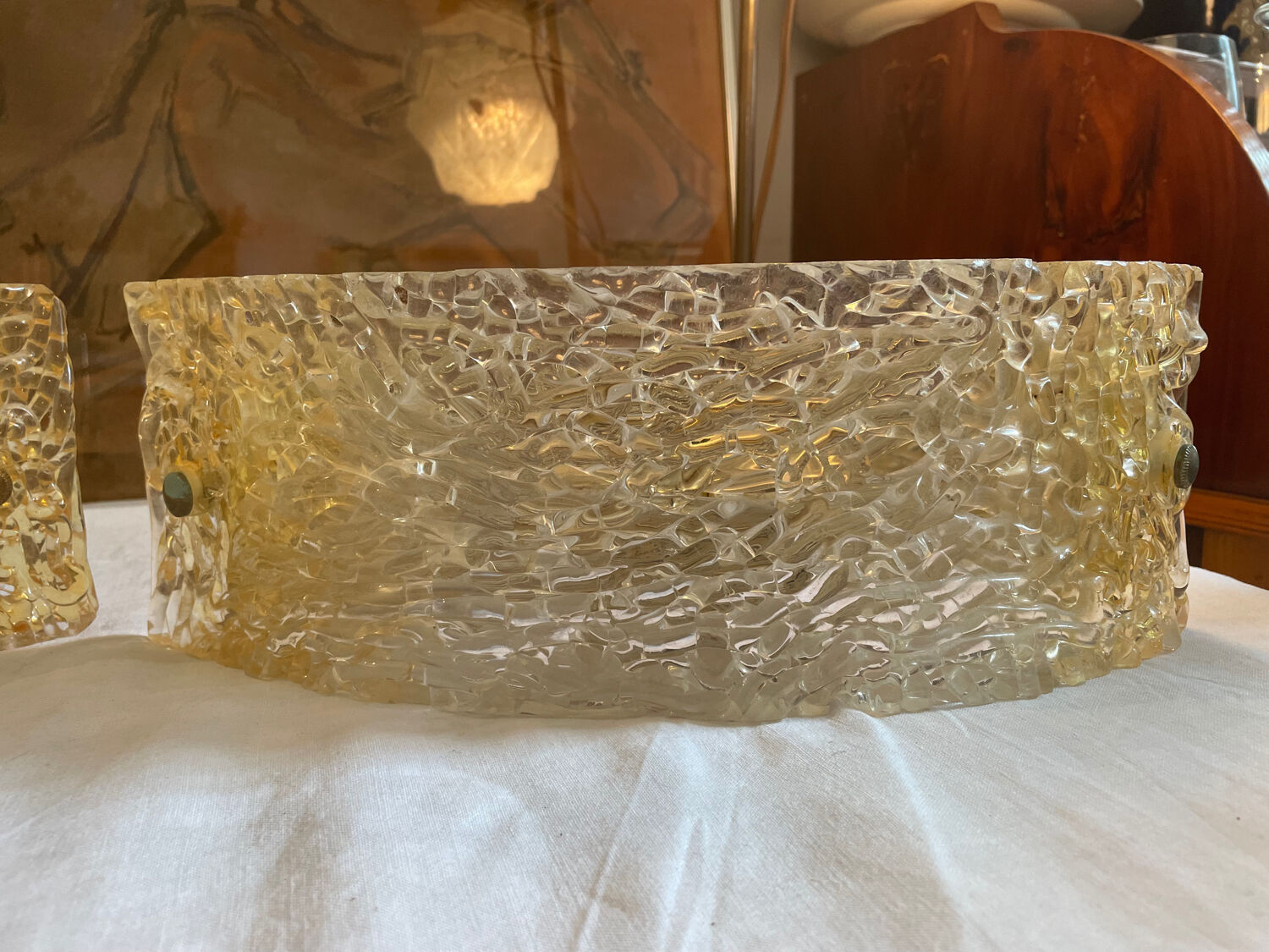 Worked glass wall lamp