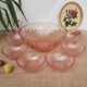Set of salad bowls and 6 twisted glass bowls Rosaline Arcoroc vintage