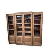 oak display cabinet with 4 doors