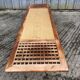 Vintage Yew Wood Bench with 3 Cushions