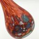 Vase soliflore Murano orange et motifs colorés en verre soufflé  -  XXème siècle
