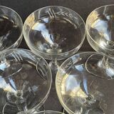 6 Champagne glasses – Cut crystal