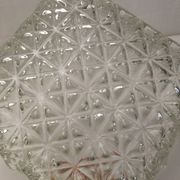 Old vintage ceiling light molded glass suspension chandelier