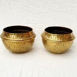 Pair of copper pot covers