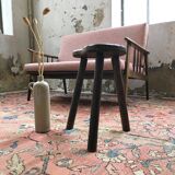 Handcrafted oak bean-shaped stool