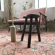 Handcrafted oak bean-shaped stool